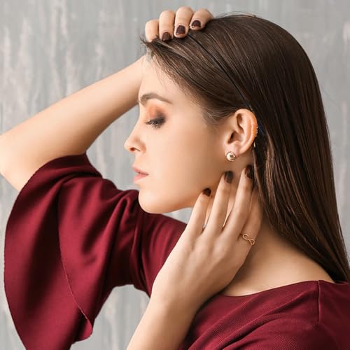 Image of 2 Pcs Metal Headbands for Women, Black Headpiece Wire Headband Trendy & Cute, Thin Head Band Simple and Stylish Headwear Hair Accessories (Black)
