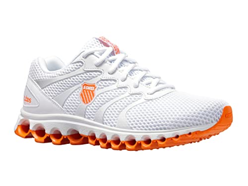 K-Swiss Men's Tubes Comfort 200 Training Shoe, White/Vibrant Orange, 12 M