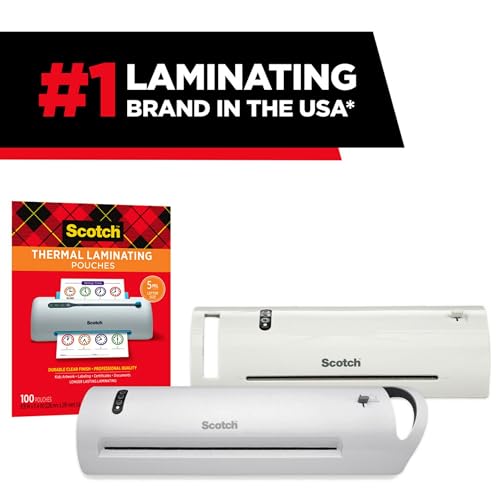 Image of Scotch Thermal Laminating Pouches, 50 Laminating Sheets, 3 mil., Laminate Business Cards, Banners and Essays, Idea
