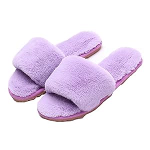 Fluffy Dames Slippers Open Teen, Memory Foam Slippers Dames slippen, Womens Slippers (Color : Purple, Size : 40 EU)