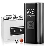 MTRPS Tire Inflator Portable Air Compressor, 150PSI Electric Tire Pump with Digital Pressure Gauge LED Light, 12V DC Multifunctional Smart Air Pump for Cars Motorcycles Bikes Balls