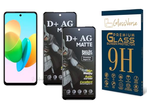 Image of GlassVerse D+ Matte Tempered Glass With 18H Hardness For Tecno Spark 20P (Pack Of 2) with Free Installation Kit Full screen Coverage - 6.6 inch