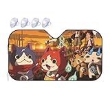 人気 妖怪ウォッチ (3) アルミホイル 車 フロントガラス用 フロントシェードガラスカバー 断熱 日差しをカット 日焼け防止 防水 遮光 普通車軽自動車 汎用 サンシールド カーシェード 140x76cm