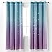 Reepow Kids Room Curtains with Hollow-Out Star and Tulle Overlay, Blue Purple Ombre Blackout Curtains for Boys Girls Bedroom - 52