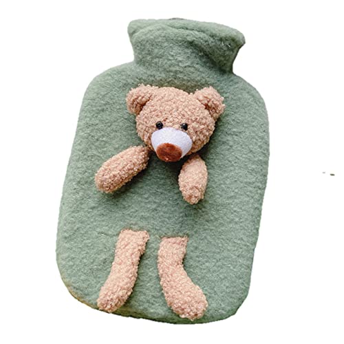 Bouillotte sac à eau chaude en peluche Green Bear 1000ml UKKO