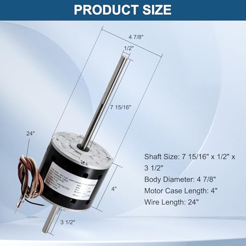 Image of Criditpid D1092 RV Air Condenser Blower Motor with Capacitor Replacement for Fasco D1092 7184-0156 1468-3069 Coleman Mach RV AC Fan Motor, 1 /3 HP, 1675 RPM Motor Fan Replaces Broad-Ocean Y6L457D01L
