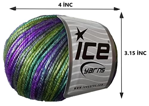 Ice Yarn Picasso (3 Pack) Light Shinny Yarn Knitting Yarn Crochet Yarn For Diy Hand Knitting 44% Acrylic, 56% Polyester (3X1.76 Oz),(3X125 Yds) (Deep Forest- Blue, Lilac, Green Shades) #TOP2