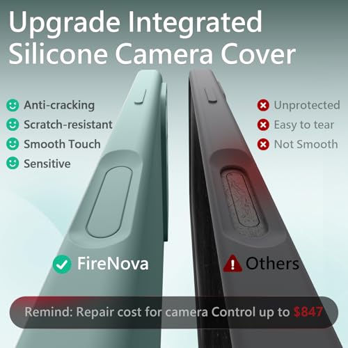 Image of FireNova Magnetic for iPhone 17 Pro Case, Compatible with MagSafe, [Integrated Silicone Camera Control Button] [Camera Protection] Anti-Scratch Microfiber Lining Phone Case, 6.3 inch, Mint Green
