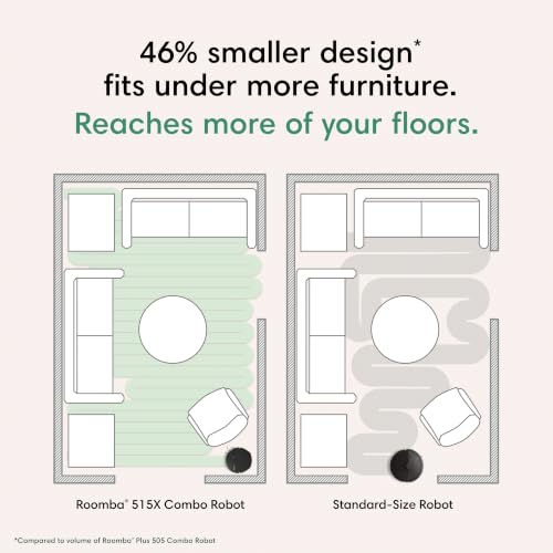 Image of iRobot Roomba Plus 515X Combo Robot + AutoWash Dock, Self‑Cleaning, Heated Wash & Heated Dry, Auto‑Empties up to 90 Days, 2.5X Power-Lifting Suction, 2X Deeper Mopping, Ideal for Pet Hair