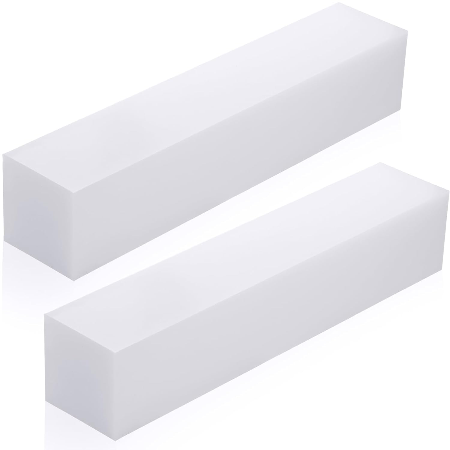 Landical UHMW Tapping Block Rectangular Ultra High Molecular Weight Polyethylene Solid Plastic Blocks for Machining Engineering Flooring Home DIY Projects(12" x 2.4" x 2.4", 2 Pcs)