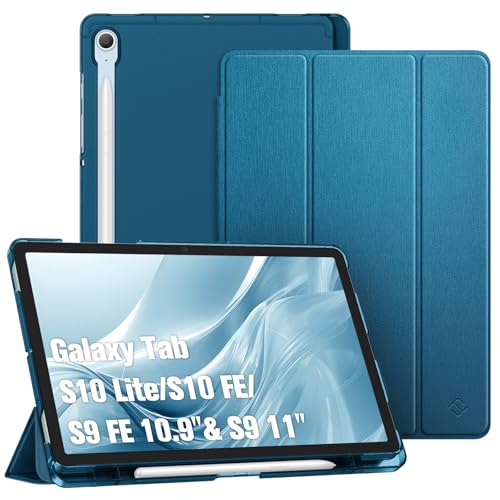 FINTIE Coque pour Samsung Galaxy Tab S10 Lite 10.9 Pouces 2025 et Galaxy Tab S10 FE/S9 FE 10.9”/S9 11” - [Rangement de Stylet] Coque Fin Translucide...