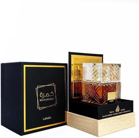 Lattafa Khamrah - Vanilla, Warm Spicy, Amber, Cinnamon - Eau de Parfum Long-Lasting Fragrance for Unisex, 3.40 Ounce / 100 ml