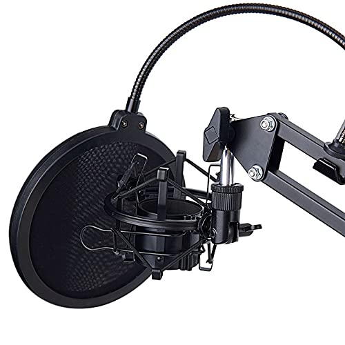 Ghghf Microphone Scissor Arm Stand And Table Mounting Clamp&Nw Filter Windscreen Shield & Metal Mount Kit #TOP5