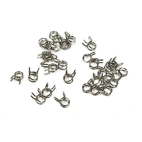 ZHIPAIJI RC Fuel Model Part, 10 pcs RC Model Fuel Line Oil Air Tube Clamp Hose Spring Clip Fastener 6mm Fuel...