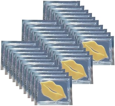 Eakroo 24K Golden Crystal Lip Mask, 30 Pieces Collagen Gel Lip Pad, Remove Dead Skin, Anti Chapped & Anti-Aging, Minizes Lip Fine Lines, Lighten Lips, Lip Masks Sheet for Dry & Cracked Lips Hydrating