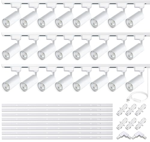 Image of Ultra-Bright H Type White Track Lighting Kit with 26.2 FT Track Rails