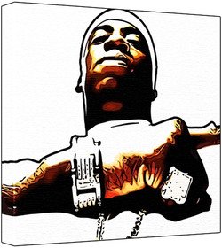 Yo Gotti Pop Art Print (wielokolorowy; białe tło) 30 x 30 x 2,5 cm średnie kwadratowe głębokie pudełko płótno