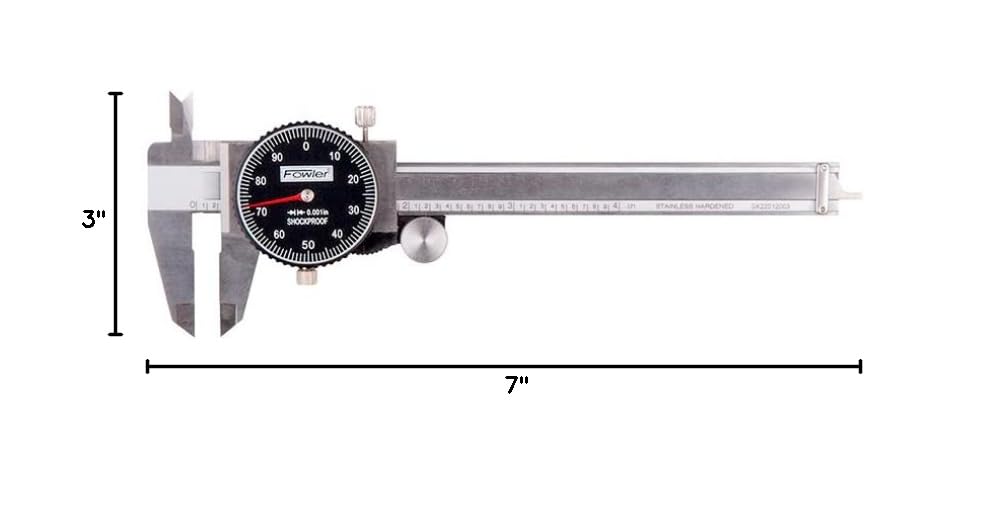 Fowler Dial Caliper with 0-4" Range Shockproof (Black Dial) (520087141)