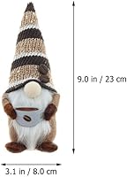Vista 7 de Decoración navideña de gnomos de café para el hogar, 2 gnomos de Navidad para cafetería, figuras coleccionables enanas hechas a mano, muñeca
