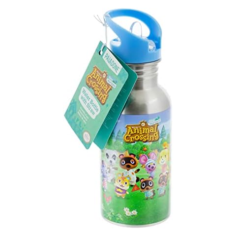 Animal Crossing 500ml Metal Water Bottle with Straw Cover