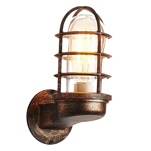 Tofficu Lámpara De Pared Retro Americano De Hierro Forjado Lámpara De Pared Luz Led Para Exteriores Aplique Led Farola Para Decoración Salón