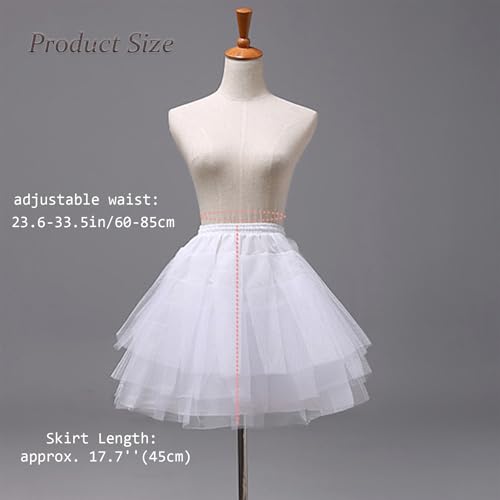 Flower Girls Petticoat Hoopless Crinoline Slips with 3 Layers, Kids Mini Wedding Flower Girl Underskirt White2