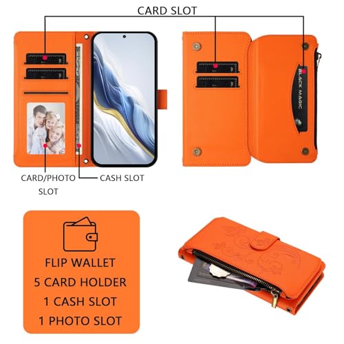 Housse Samsung A21S orange avec motif papillon pour le quotidien - 4