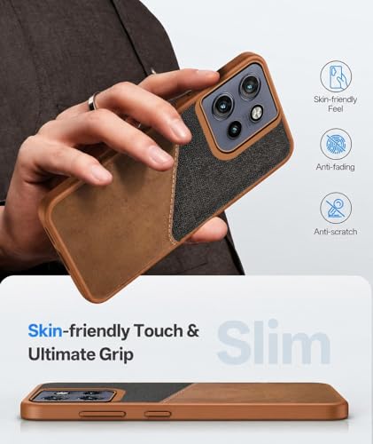 Image of Jkobi Back Cover Case for Motorola Moto Edge 50 Neo (Dual PU Leather Stitch | Professional Minimalist | Soft and Flexible)
