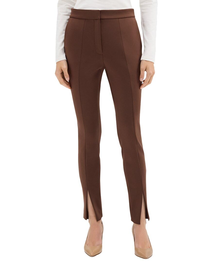 Theory Womens High-Waisted Slim Slit Pant 0 Red