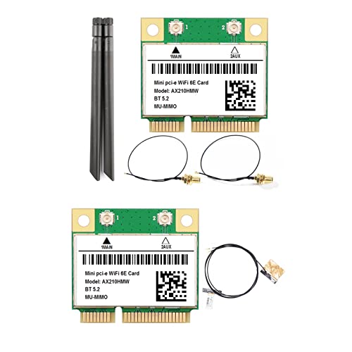 AX210 5374 Mbps MINI PCIE Placa de sem fio WIFI 6E 5G Tri-band AX210HMW Adaptador sem fio compatível