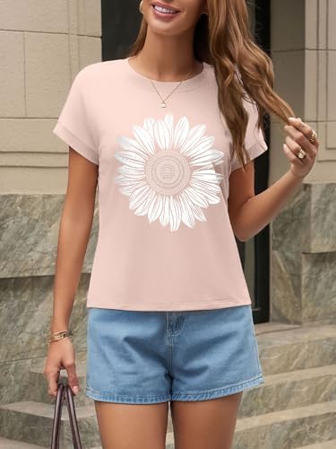 Image of UNCLECAT Womens Crop Tops Loose Fit Cap Short Sleeve Summer Tee