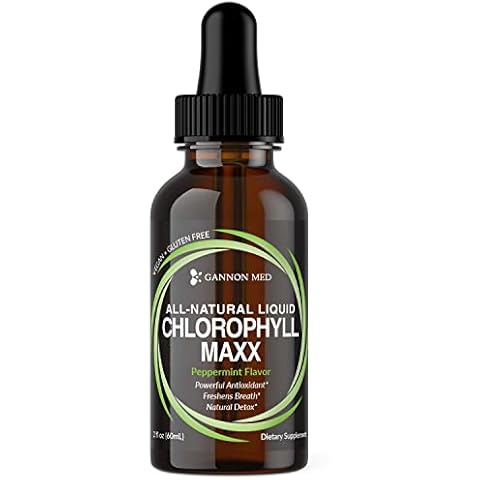 GANNON MED Chlorophyll Maxx - Liquid Chlorophyll - 2oz - Chlorophyll Liquid Drops - Chlorophyll - Internal Deodorant - All Natural Liquid Chlorophyll - Energy Boost - Helps w/Digestion - Mint Cover