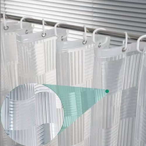 Amazon.com: Tonnali EVA Clear Plastic Shower Curtain Liner, 72x72 Inch ...