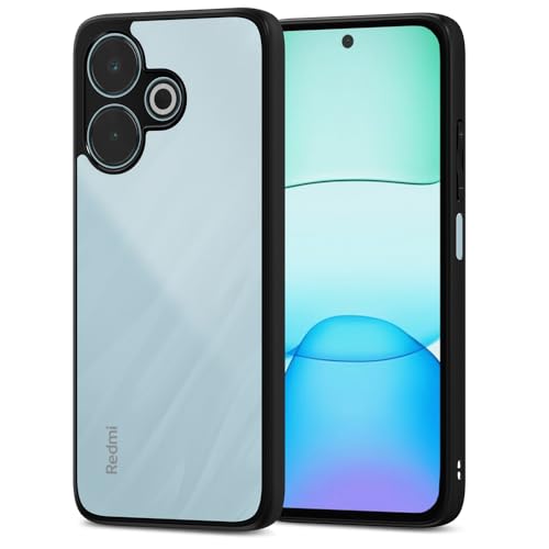 Image of Amazon Basics Back Cover for Redmi 13 5G / Redmi 13 4G / Poco M6 Plus 5G | Shockproof Sleek Hybrid Armor Bumper Case (Black)