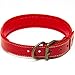 Logical Leather Padded Dog Collar - Best Full Grain Heavy Duty Genuine Leather Collar - Red - Large