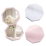 Design robusto ed elegante: Realizzato in plastica resistente con un design ottagonale raffinato, combina durata e leggerezza. La finitura rosa e bianca aggiunge un tocco di fascino, mentre la chiusura magnetica garantisce sicurezza e facilità d'uso