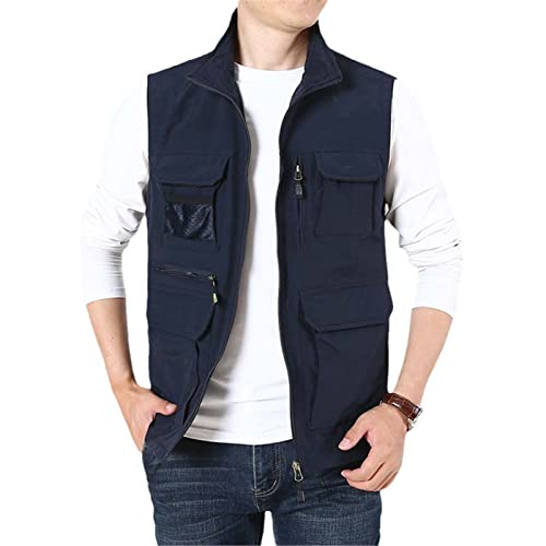 Chaqueta de verano USTZFTBCL con diseño de cuello grande y bolsillos múltiples