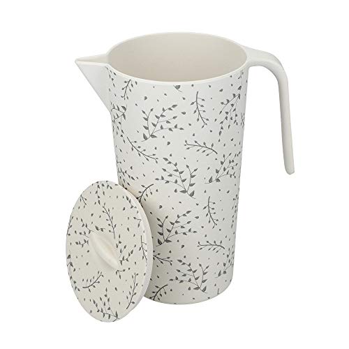 KitchenCraft Natural Elements Jarra de agua de bambú con tapa, Fibra