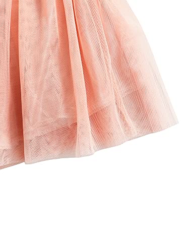 Baby Toddle Girls Tutu Dress Short Sleeves&Sleeveless Stripe Tulle Skirts A-Line Dress (Lotus Root Pink, 6T) #TOP4