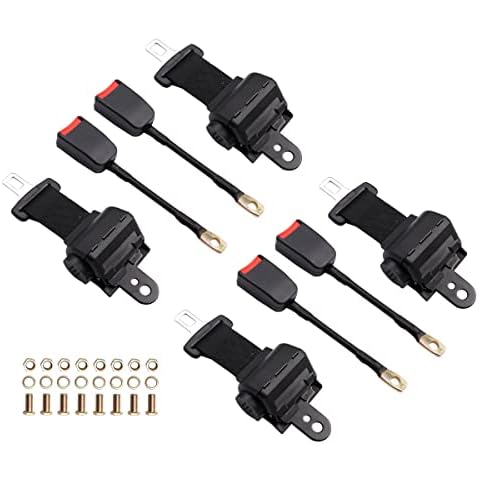 Bravokit Universal Golf Cart Seat Belts Kit Retractable for Golf Cart Club Car EZGO Yamaha Go Kart ATV UTV Bus (Set of 4) Cover