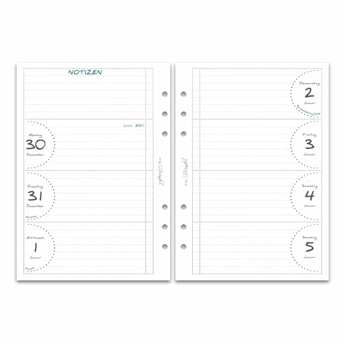 SinnWunder A5 Wochenkalender 2025 Nachfüll-Inlay