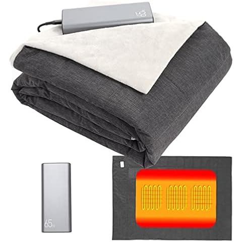 DalosDream USB Heated Blanket Battery Operated-Cordless Heated Blanket with 27000mAH Battery,40W High-Power,Portable Battery Powered Heated Blanket with 5 Heating Levels for Indoor/Outdoor Cover
