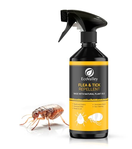 EcoValley Flea and Tick Repellent Spray for Humans - 500ml - Long-Lasting Natural Protection for Clothing & Gear
