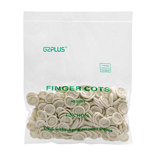 G2PLUS 200 Stück Fingerlinge Antistatisch Fingerschutz Latex Finger Cot für Kosmetik Medizin