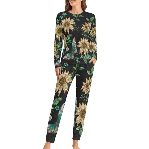 Pyjama femme manches longues tournesol pour des nuits douces et soirées cocooning