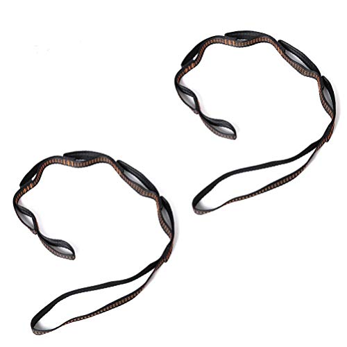 AZXAZ - Correa de extensión para Yoga, 6 bucles, Ajustable, para Colgar, Cadena de Margarita, Columpio, Escalada, Camping, Senderismo, 2 Unidades