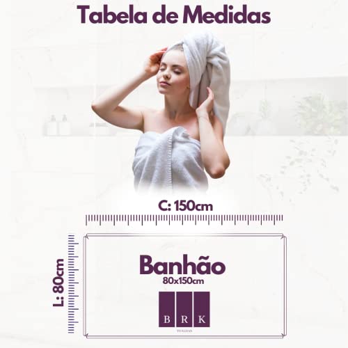 Kit 05 Toalhas de Banho Banhão Gigante Soft 500g 80x150cm 430g/m² 100% Algodão Alta Absorção Hotel -