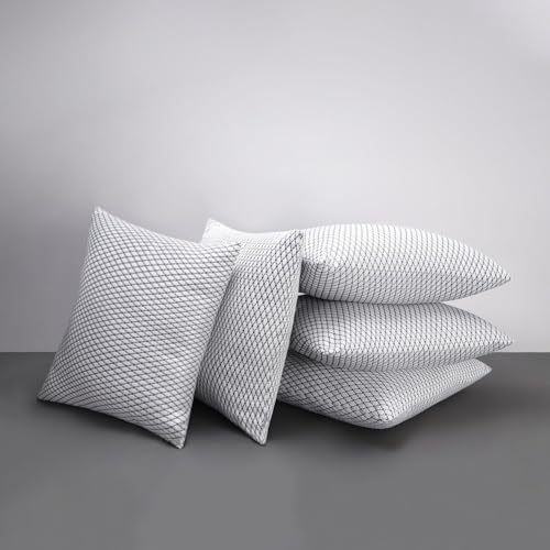 Image of LA VERNE Luxury Premium Cloth Microfibre Blown Technology Filled Cushion Filler Pack of 5 (16 inchX16 inch) (Silver)