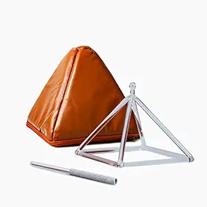 TOPFUND Singing Bowl Crystal Singing Pyramid 8 inch with Crystal Quartz Suede Sticker