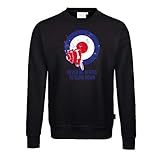  Gänseblümchendruck Biker Pullover Mods London Roller Motorroller Scooter England British Tuning L schwarz